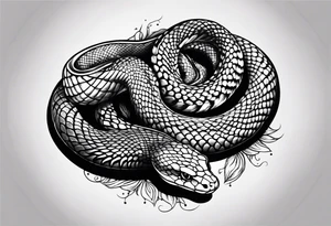 snake fast slithering from above simple tattoo idea