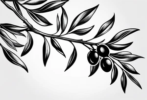 An olive branch that fades into a thornvine tattoo idea