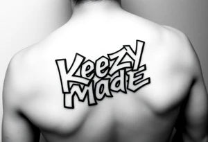 Graffiti spray paint style bubble lettering as one  (KeezY MadE) tattoo idea