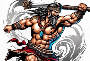 leaping barbarian tattoo idea