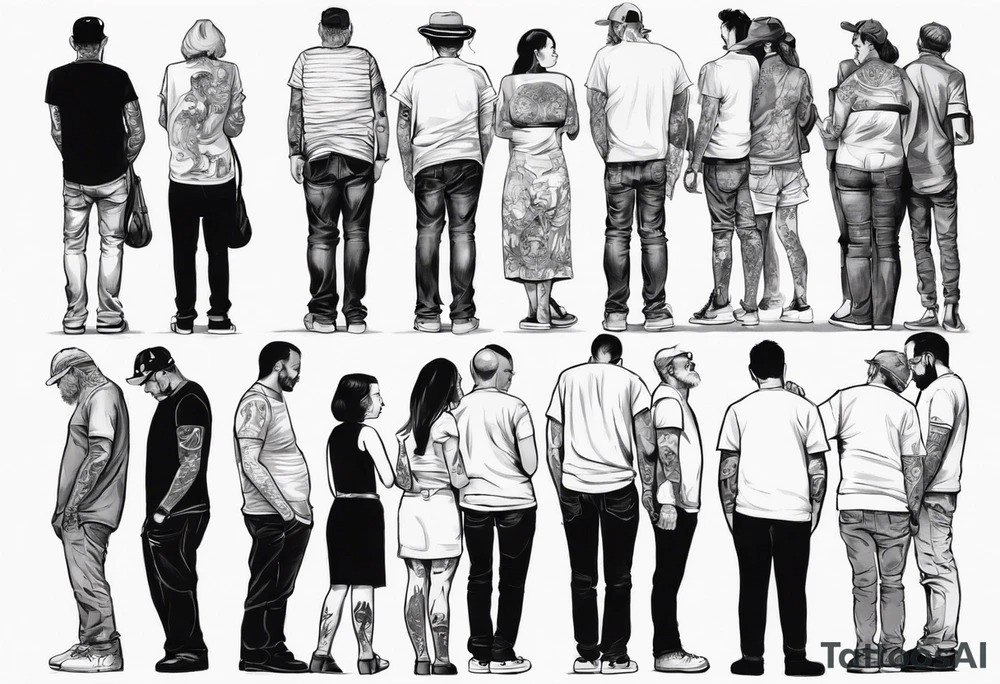 People waiting in line. tattoo idea