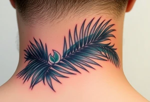 realistic large woven palm leaves tattoo idea