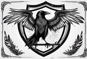 Raven on a shield tattoo idea