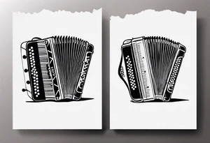 Accordion on a burn paper tattoo idea