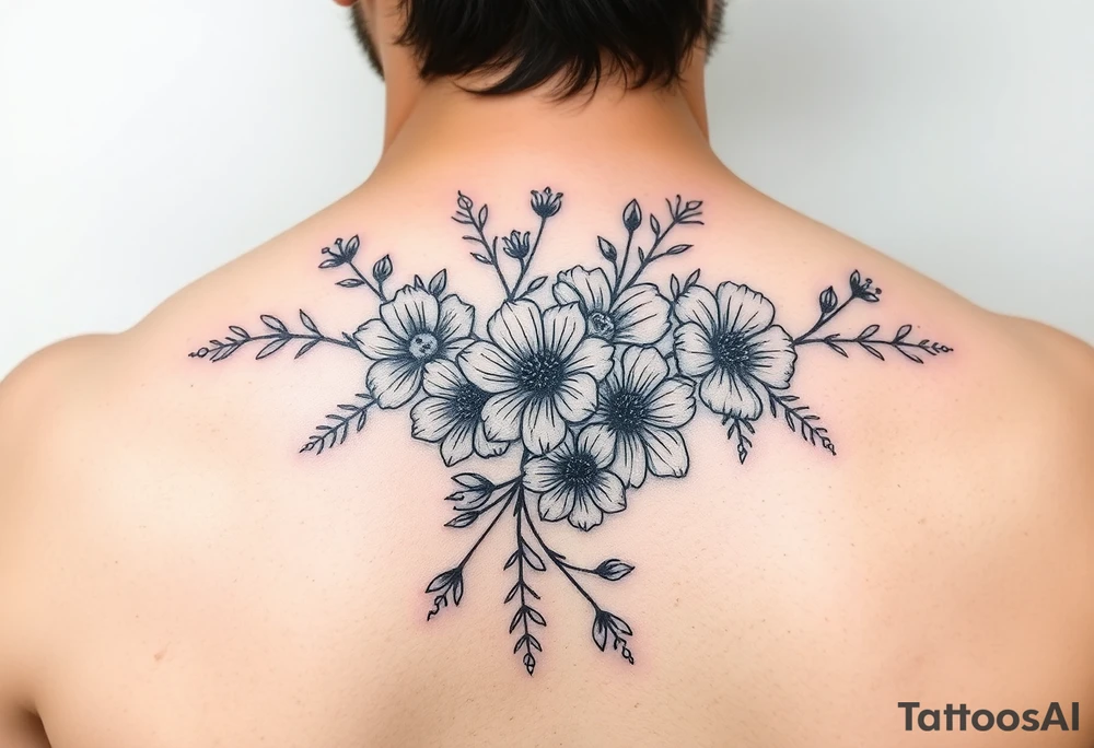 Flowers and vines tattoo idea
