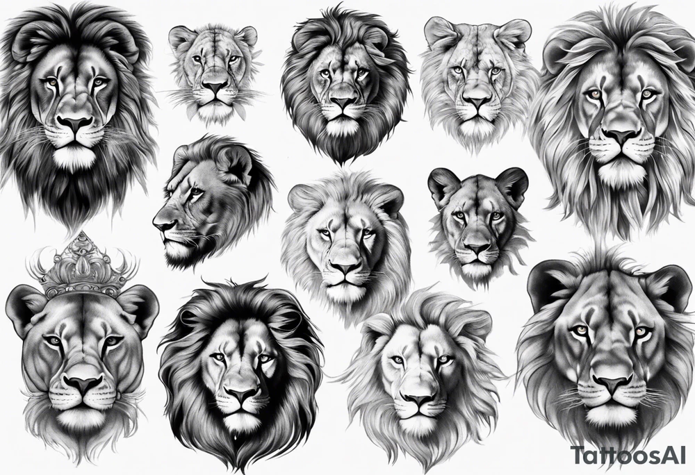big lion face realism tattoo idea