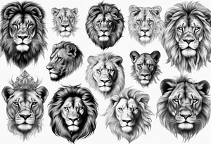 big lion face realism tattoo idea