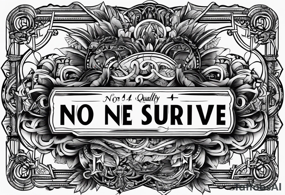 The number 44, around it the text “no one survive” tattoo idea