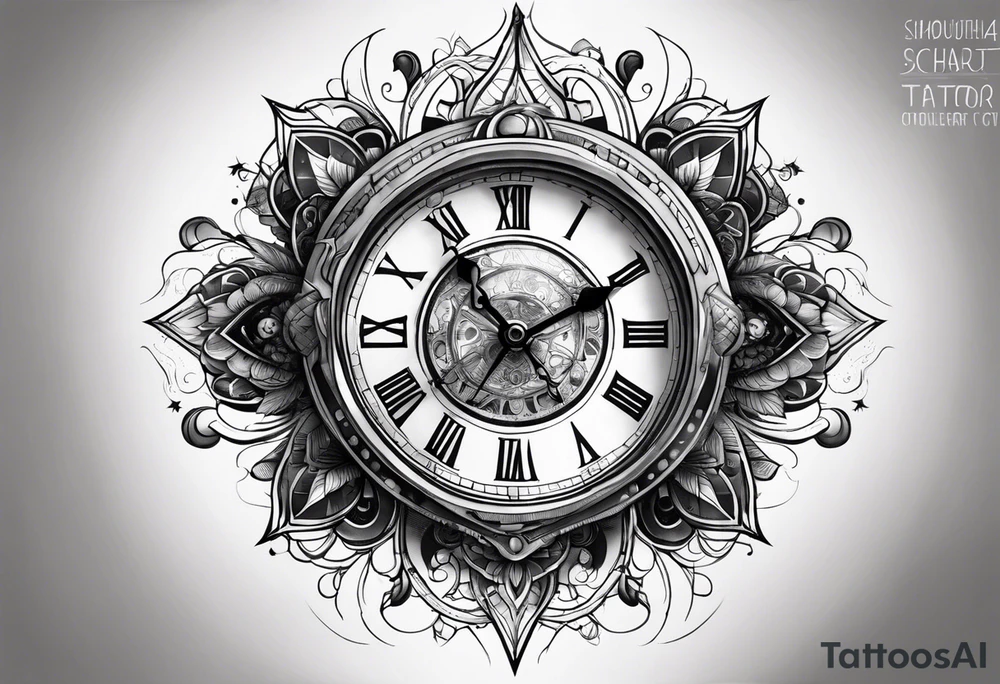 A clock in the cosmos tattoo idea