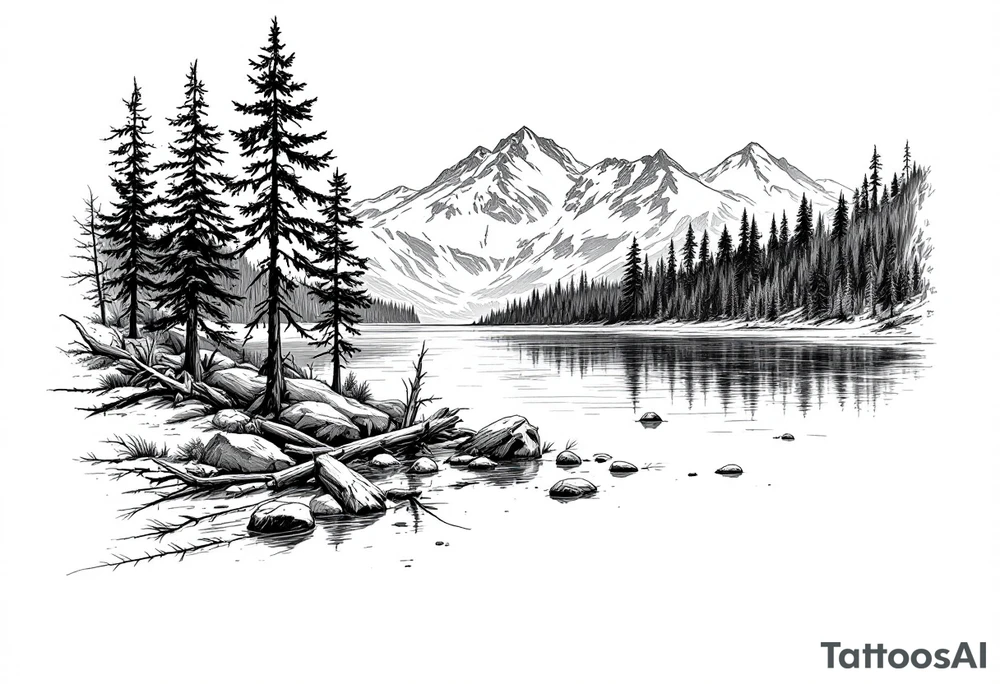 Lake Tahoe scene tattoo idea