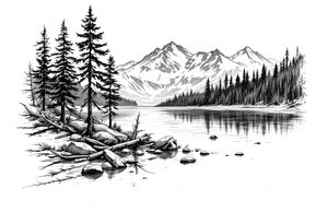 Lake Tahoe scene tattoo idea