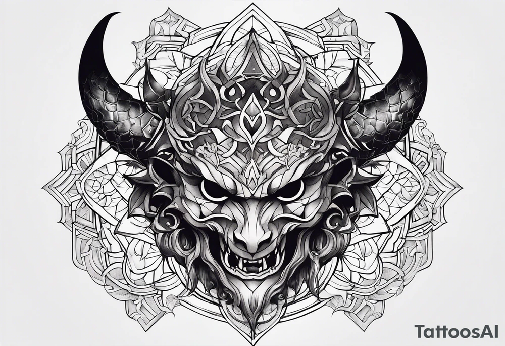 Black clover demon tattoo idea