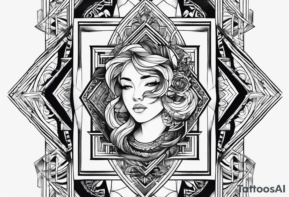 Geometric sleeve tattoo idea