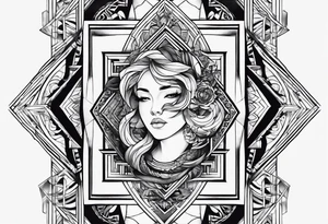 Geometric sleeve tattoo idea