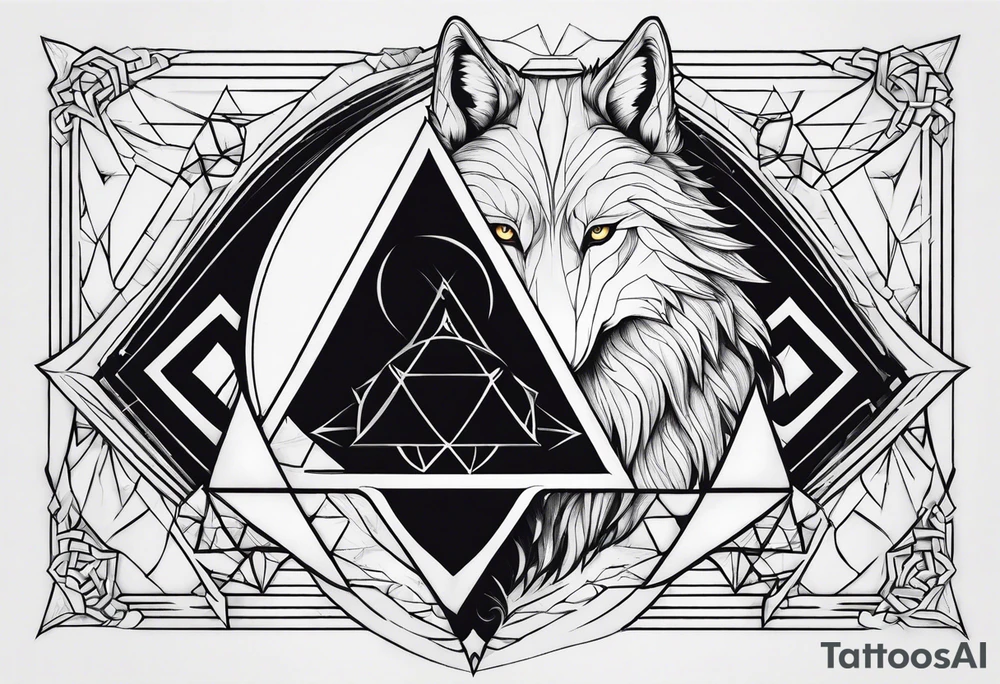 The trinity symbol and a wolf. tattoo idea