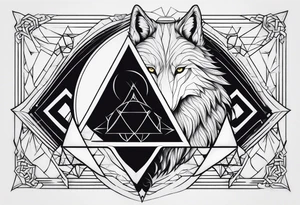 The trinity symbol and a wolf. tattoo idea