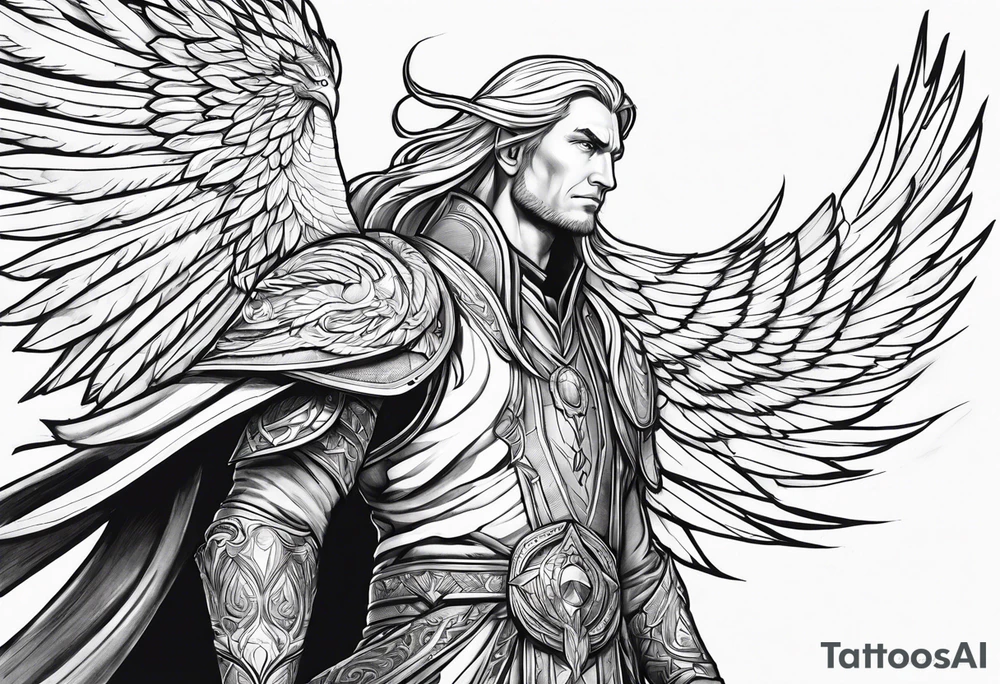 Kael'Thas and his phoenix on the arm tattoo idea