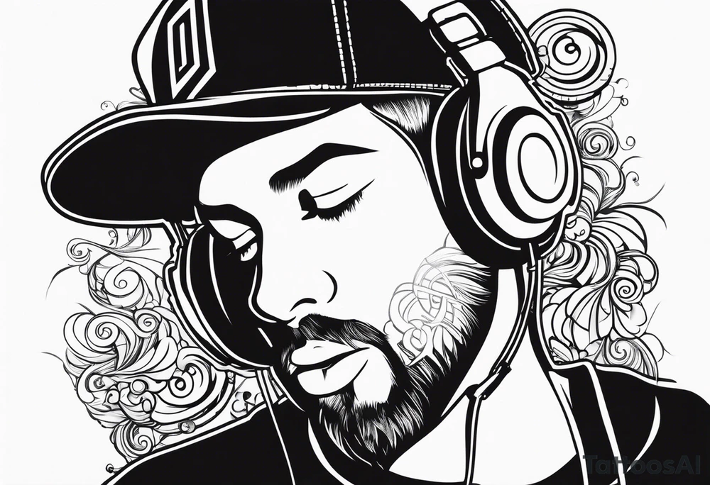 dj text tattoo idea