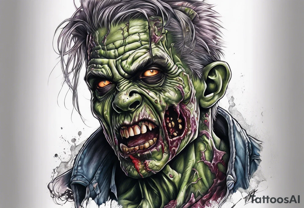 zombie stitching tattoo idea
