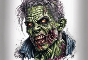 zombie stitching tattoo idea