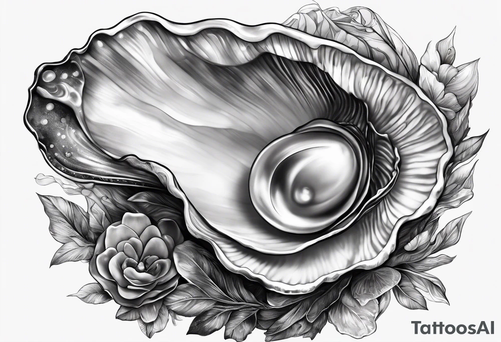Mother of pearl oyster beautiful tattoo idea