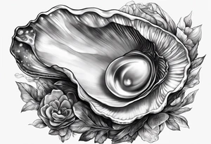 Mother of pearl oyster beautiful tattoo idea