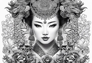 Chinese wall, realistic art,Chinese tattoo idea