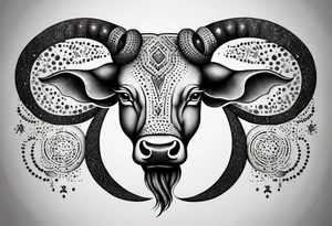 Gemini and taurus symbols intertwined tattoo idea