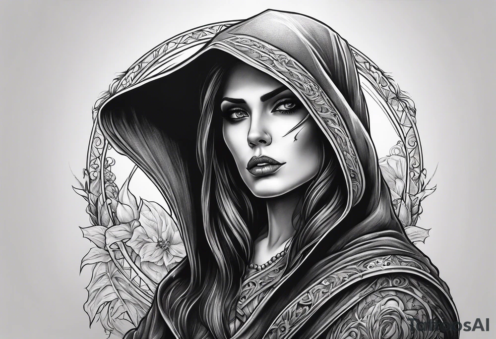 Female grim reaper tattoo idea