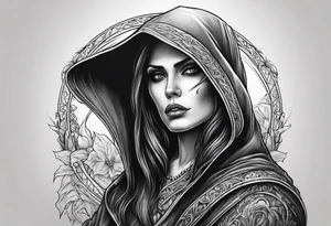 Female grim reaper tattoo idea