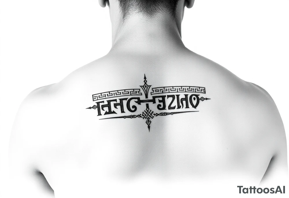Nordic runes design left arm tattoo idea