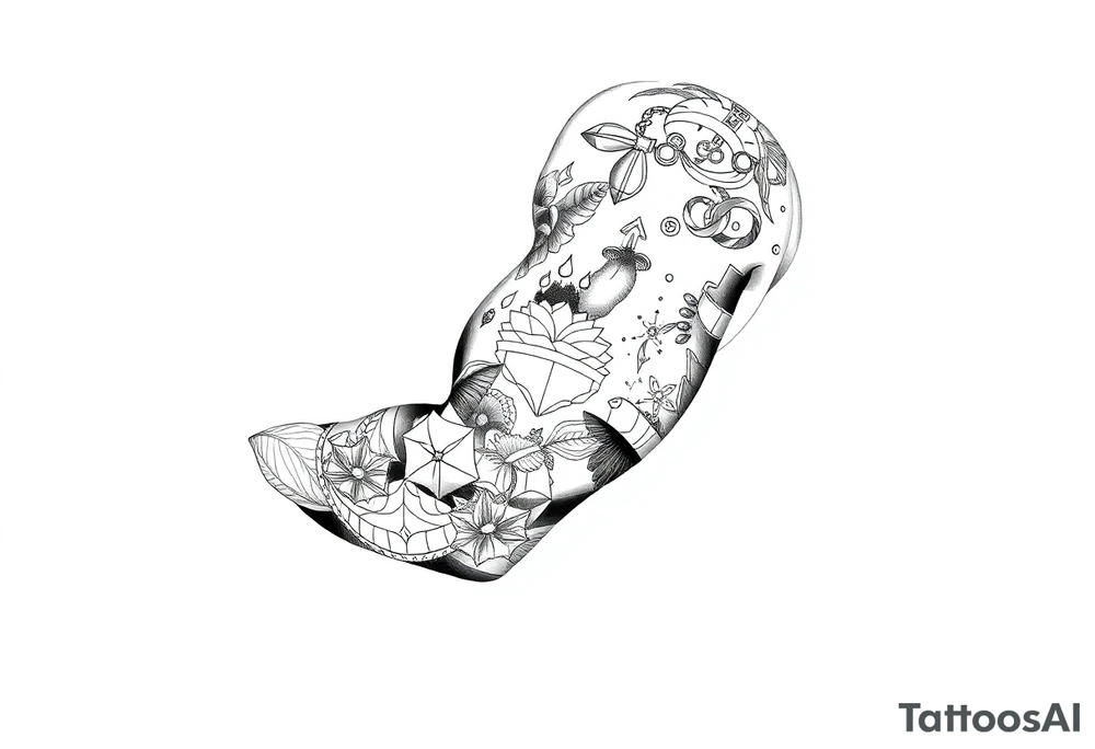 wellness and healthy symbols tattoo idea