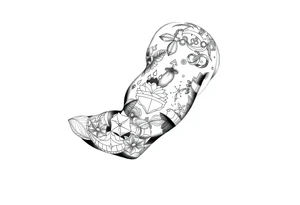 wellness and healthy symbols tattoo idea