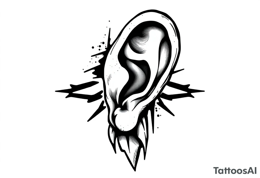 ghetto chicano idea behind the ear vertical tattoo idea