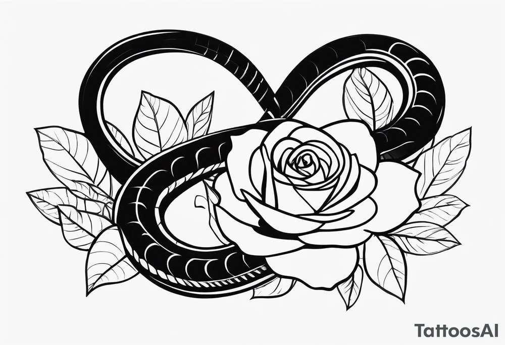 Cobra pintada de preto com rosas brancas nela mesma tattoo idea