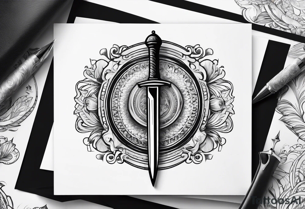 envelope with wax stamp with letter opener on top tattoo idea