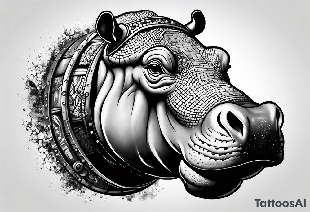Hippo brick mason tattoo idea