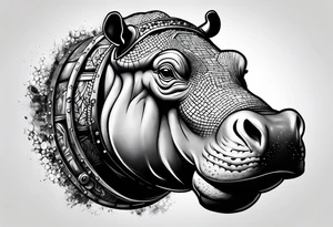 Hippo brick mason tattoo idea