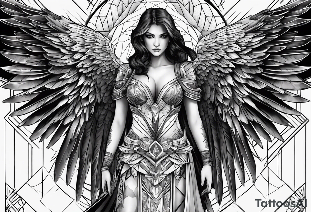 Naked dark angel tattoo idea