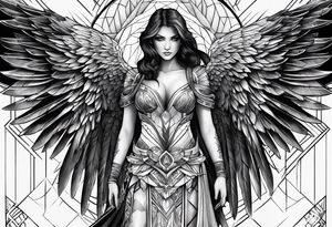 Naked dark angel tattoo idea