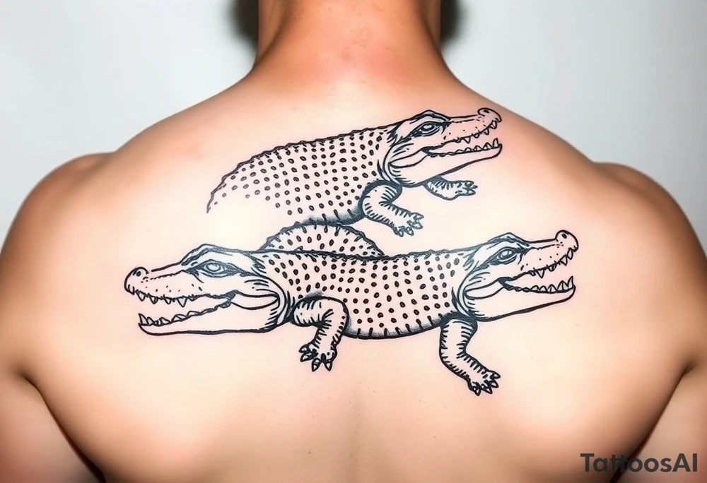 Mardi gras alligators tattoo idea