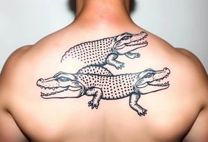 Mardi gras alligators tattoo idea