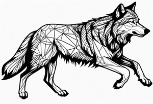 a wolf running tattoo idea