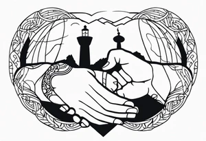 Strong hands holding world tattoo idea