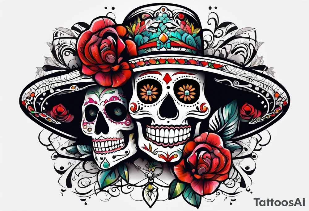 Mexico day of dead tattoo idea