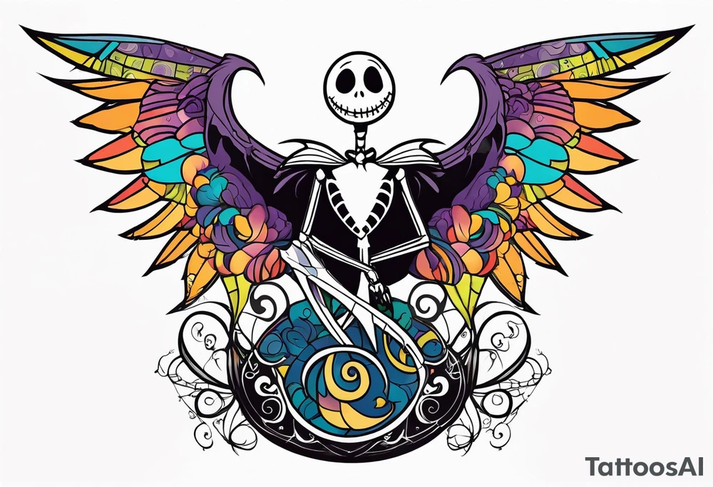 Nightmare before Christmas jack with angel wings tattoo idea