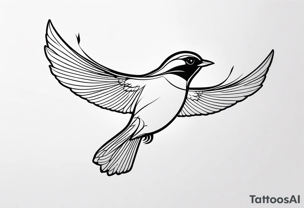 Flying sparrow tattoo idea