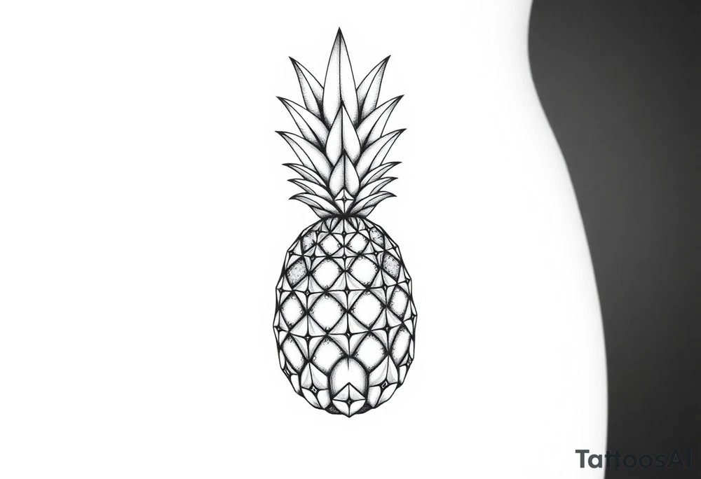 pineapple with diamonds and magestic, crown, vagina, anus, pubic tattoo idea