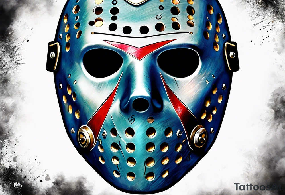 Friday the 13th Jason mask, Japanese art tattoo idea