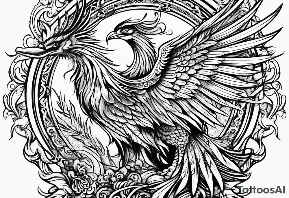 Phoenix mexican style tattoo idea